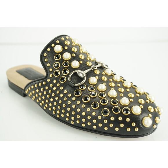 Gucci Princetown Pearl Studded Slide Mule Loafers Size 35 Horse Bit NIB $1500 - Picture 2 of 12